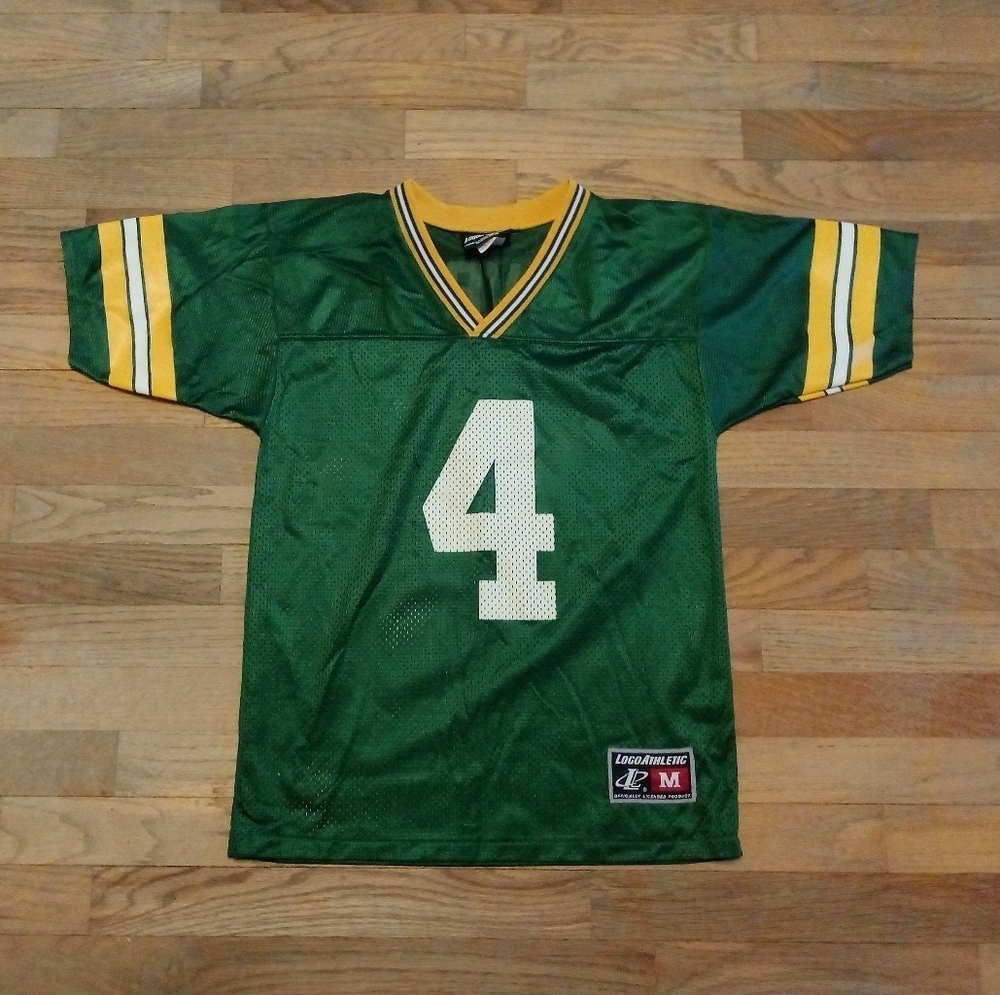 Vintage Brett Favre #4 Green Bay Packers Jersey Logo Athletic YOUTH Medium